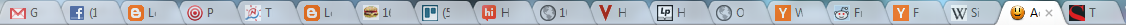 Full Google Chrome tab bar